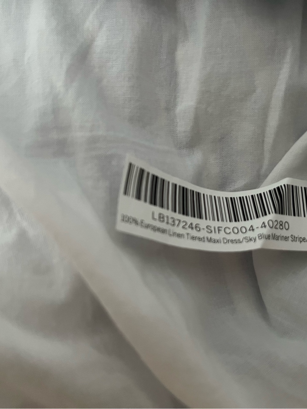 QUINCE 100% EUROPEAN LINEN TIERED MAXI DRESS XL LIGHT BLUE STRIP MSRP $84 NWT - Picture 14 of 14
